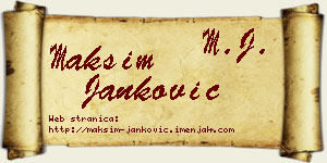 Maksim Janković vizit kartica